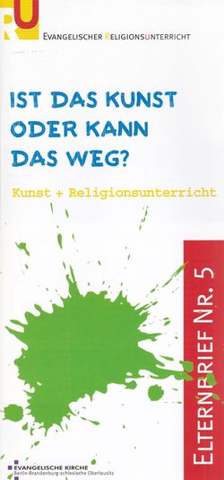 Elternbrief Nr. 5 - Ist das Kunst oder kann das weg?